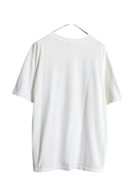 90s USA製 アート イラスト プリント Tシャツ メンズ XL オールド グラフィック ポップ スキー リゾート シングルステッチ 大きいサイズ 白