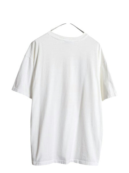 90s USA製 アート イラスト プリント Tシャツ メンズ XL オールド グラフィック ポップ スキー リゾート シングルステッチ 大きいサイズ 白