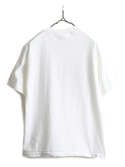 90s USA製 キッズ L ■ キャラクター メッセージ プリント 半袖 Tシャツ レディース M 程/ 古着 90年代 オールド イラスト 白 ALLSPORT 白T