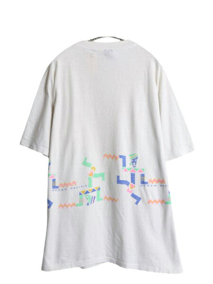 80s USA製 OP オーシャンパシフィック イラスト プリント Tシャツ メンズ XL ヴィンテージ サーフ アート グラフィック シングルステッチ