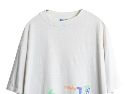80s USA製 OP オーシャンパシフィック イラスト プリント Tシャツ メンズ XL ヴィンテージ サーフ アート グラフィック シングルステッチ