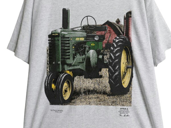 90s USA製トラクター アート イラスト プリント Tシャツ メンズ L オールド 企業物 グラフィック シングルステッチ ヘビーウェイト 当時物