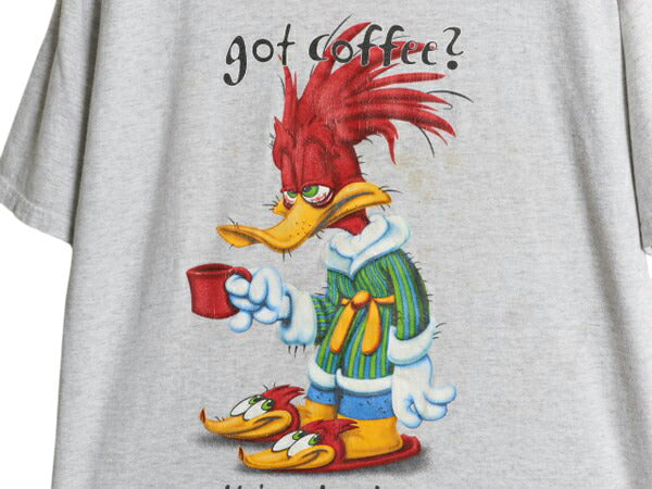 90s USA製 ウッドペッカー パロディー イラスト プリント Tシャツ メンズ レディース L / 古着 オールド キャラクター グラフィック 当時物