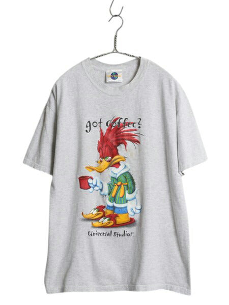 90s USA製 ウッドペッカー パロディー イラスト プリント Tシャツ メンズ レディース L / 古着 オールド キャラクター グラフィック 当時物
