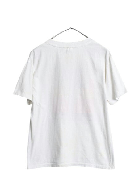 90s アート イラスト プリント Tシャツ メンズ レディース S 古着 オールド グラフィック ポップ リゾート シングルステッチ 半袖Tシャツ