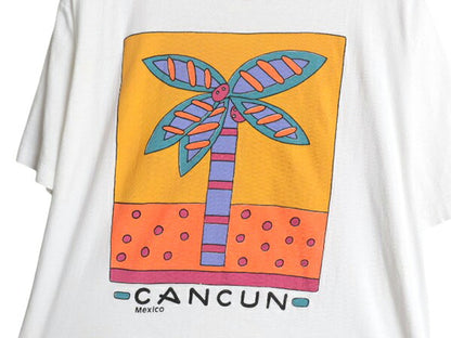 90s アート イラスト プリント Tシャツ メンズ レディース S 古着 オールド グラフィック ポップ リゾート シングルステッチ 半袖Tシャツ