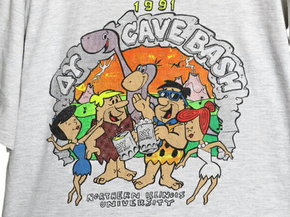 90s USA製 フリントストーン キャラクター イラスト プリント Tシャツ メンズ XL オールド カレッジ アニメ パロディ グラフィック 当時物