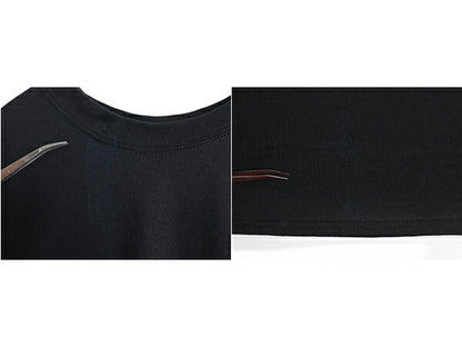 デッドストック ハーレー ダビッドソン 両面 プリント ポケット付き 半袖 Tシャツ メンズ L オフィシャル バイク イラスト ポケT スカル 黒