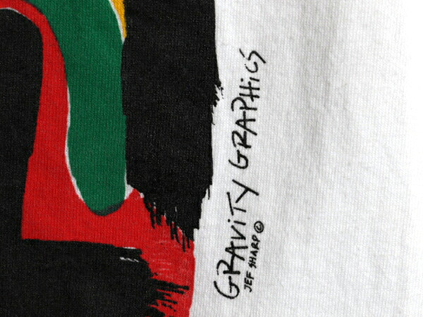 90s USA製 ラスタ アート イラスト プリント Tシャツ メンズ L / オールド グラフィック バンド 音物 シングルステッチ ヘビーウェイト 白