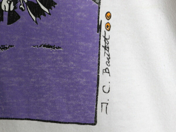 90s サメ ジョーク イラスト プリント Tシャツ メンズ XL オールド グラフィック アニマル キャラクター シングルステッチ 大きいサイズ 白