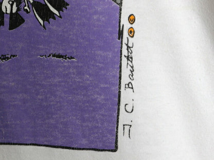90s サメ ジョーク イラスト プリント Tシャツ メンズ XL オールド グラフィック アニマル キャラクター シングルステッチ 大きいサイズ 白