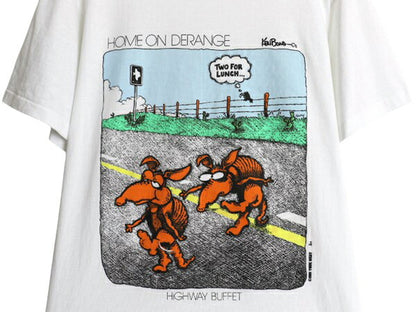 デッドストック 90s ジョーク イラスト プリント Tシャツ メンズ S グラフィック アニマル シングルステッチ ヘビーウェイト キャラクター