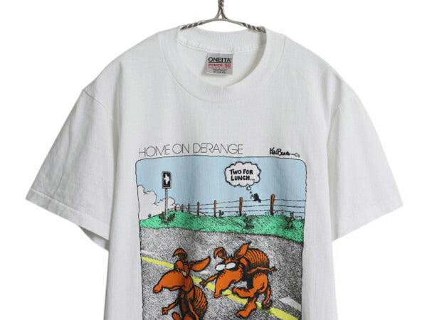 デッドストック 90s ジョーク イラスト プリント Tシャツ メンズ S グラフィック アニマル シングルステッチ ヘビーウェイト キャラクター