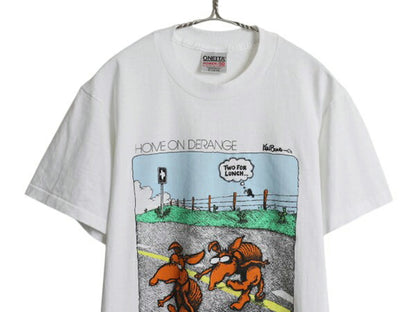 デッドストック 90s ジョーク イラスト プリント Tシャツ メンズ S グラフィック アニマル シングルステッチ ヘビーウェイト キャラクター