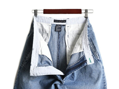 90s 00s ■ トミーヒルフィガー 2タック デニム ショートパンツ メンズ 34 / 古着 ジーパン ショーツ ハーフパンツ 短パン TOMMY HILFIGER
