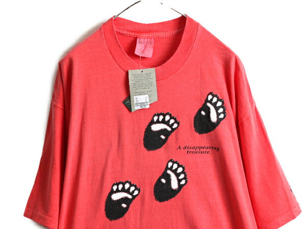 デッドストック 90s USA製 大きいサイズ XXL ■ WWF パンダ アニマル 両面 プリント 半袖 Tシャツ メンズ 2XL 新品 90年代 イラスト 動物
