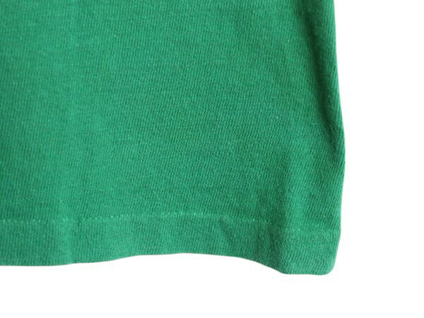 70s USA製 ラッセル 2段 プリント Tシャツ L 小さめ メンズ レディース M 程/ 古着 ヴィンテージ 金タグ 100% COTTON シングルステッチ 緑