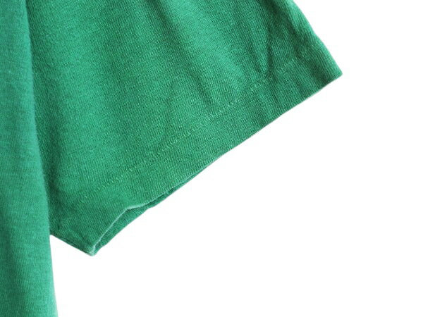70s USA製 ラッセル 2段 プリント Tシャツ L 小さめ メンズ レディース M 程/ 古着 ヴィンテージ 金タグ 100% COTTON シングルステッチ 緑