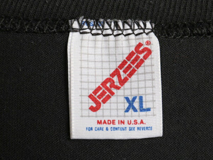 80s USA製 ジョーク メッセージ プリント Tシャツ メンズ XL 小さめ L 程/ 古着 ヴィンテージ 半袖Tシャツ シングルステッチ カットソー 黒