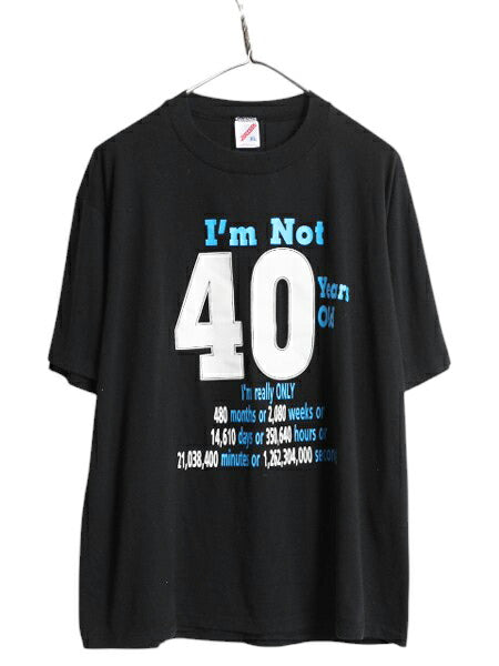 80s USA製 ジョーク メッセージ プリント Tシャツ メンズ XL 小さめ L 程/ 古着 ヴィンテージ 半袖Tシャツ シングルステッチ カットソー 黒