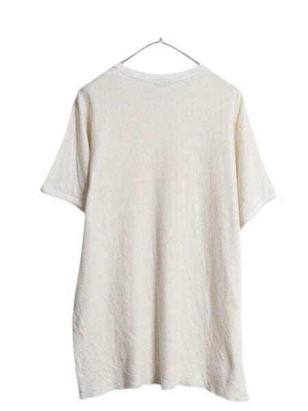 70s USA製 デュオフォールド 2レイヤー 半袖 Tシャツ メンズ XL / 古着 ヴィンテージ アンダーシャツ 無地 ナチュラル インナー カットソー