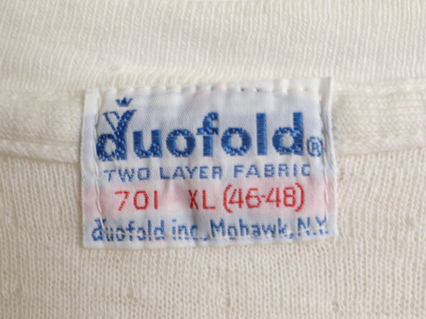 70s USA製 デュオフォールド 2レイヤー 半袖 Tシャツ メンズ XL / 古着 ヴィンテージ アンダーシャツ 無地 ナチュラル インナー カットソー