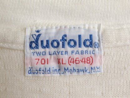 70s USA製 デュオフォールド 2レイヤー 半袖 Tシャツ メンズ XL / 古着 ヴィンテージ アンダーシャツ 無地 ナチュラル インナー カットソー