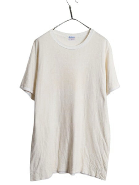 70s USA製 デュオフォールド 2レイヤー 半袖 Tシャツ メンズ XL / 古着 ヴィンテージ アンダーシャツ 無地 ナチュラル インナー カットソー