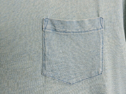 ポロ ラルフローレン インディゴ ポケット付き 半袖 Tシャツ メンズ M 古着 無地 ポケT カットソー マリン ワンポイント ロゴ 刺繍 ブルー