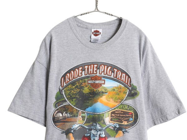 USA製 ハーレー ダビットソン 両面 プリント Tシャツ メンズ XL / 古着 オフィシャル ヘビーウェイト バイク アート イラスト グラフィック