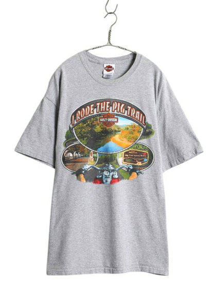 USA製 ハーレー ダビットソン 両面 プリント Tシャツ メンズ XL / 古着 オフィシャル ヘビーウェイト バイク アート イラスト グラフィック