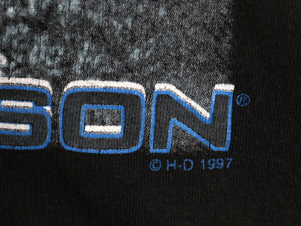 90s USA製 ハーレー ダビッドソン プリント 半袖 Tシャツ メンズ XXL / 古着 オールド オフィシャル バイク ロゴ イラスト グラフィック 黒