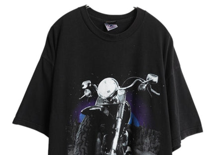 90s USA製 ハーレー ダビッドソン プリント 半袖 Tシャツ メンズ XXL / 古着 オールド オフィシャル バイク ロゴ イラスト グラフィック 黒