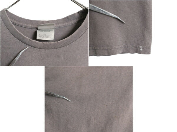 雰囲気系 00s ナイキ ビッグ スウッシュ プリント 半袖 Tシャツ メンズ XL 古着 オールド 大きいサイズ ロゴ チャコール グレー カットソー