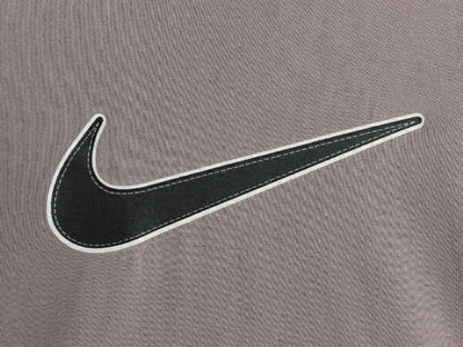 雰囲気系 00s ナイキ ビッグ スウッシュ プリント 半袖 Tシャツ メンズ XL 古着 オールド 大きいサイズ ロゴ チャコール グレー カットソー