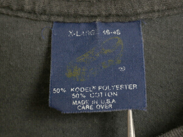 80s USA製 メッセージ プリント Tシャツ XL 小さめ メンズ L / 古着 ヴィンテージ シングルステッチ 半袖Tシャツ カットソー モノトーン 黒