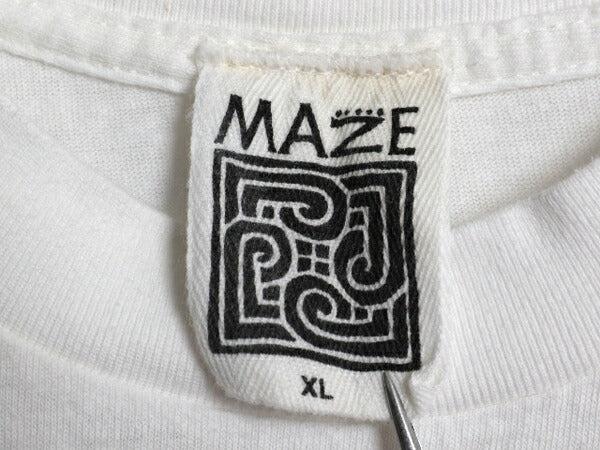 90s USA製 MAZE メッセージ イラスト プリント Tシャツ メンズ XL 古着 オールド グラフィック アート ヘビーウェイト シングルステッチ 白