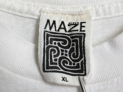 90s USA製 MAZE メッセージ イラスト プリント Tシャツ メンズ XL 古着 オールド グラフィック アート ヘビーウェイト シングルステッチ 白