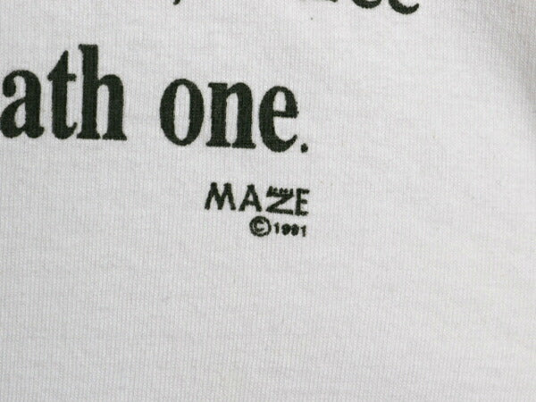90s USA製 MAZE メッセージ イラスト プリント Tシャツ メンズ XL 古着 オールド グラフィック アート ヘビーウェイト シングルステッチ 白