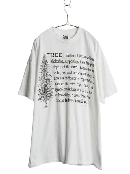 90s USA製 MAZE メッセージ イラスト プリント Tシャツ メンズ XL 古着 オールド グラフィック アート ヘビーウェイト シングルステッチ 白