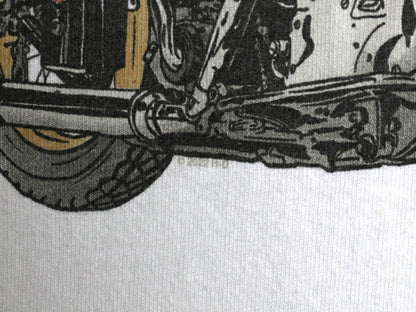 ハーレー ダビットソン 両面 プリント Tシャツ メンズ L 古着 オフィシャル ヘビーウェイト バイク イラスト グラフィック アート ロゴ 白