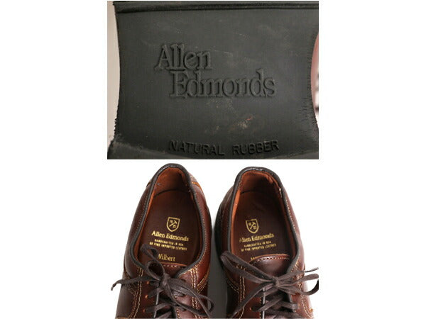 ほぼ デッドストック USA製 アレンエドモンズ Uチップ レザー シューズ 51/2 23.5cm Allen Edmonds WILBERT 本革 革靴 外羽根 ラバーソール