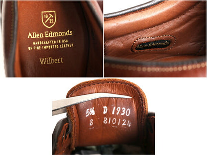 ほぼ デッドストック USA製 アレンエドモンズ Uチップ レザー シューズ 51/2 23.5cm Allen Edmonds WILBERT 本革 革靴 外羽根 ラバーソール