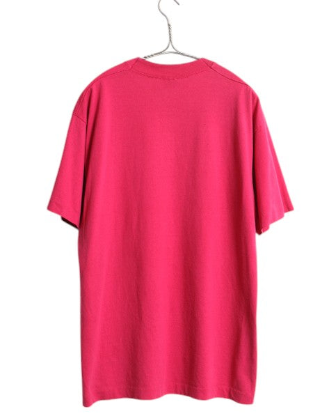 90s USA製 ドッグ アート イラスト プリント Tシャツ メンズ L / オールド アニマル 犬 グラフィック シングルステッチ カットソー ピンク
