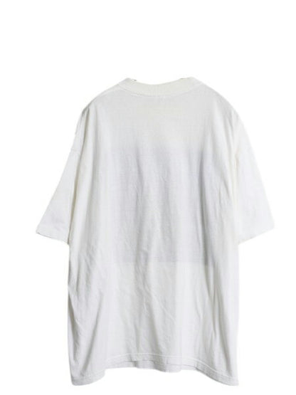 90s アート イラスト プリント Tシャツ メンズ XXL 小さめ XL / オールド グラフィック 大きいサイズ ヘビーウェイト カットソー 当時物 白