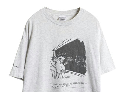 80s ジョーク アート イラスト プリント Tシャツ メンズ L 古着 ヴィンテージ ヘビーウェイト メッセージ グラフィック キャラクター 漫画