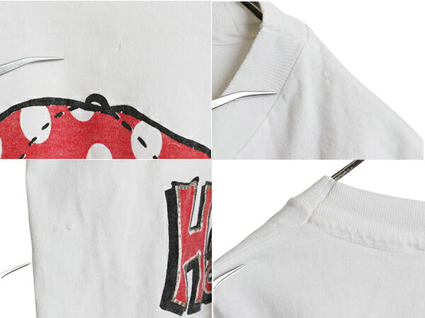 90s USA製 FREEZE スマイル イラスト プリント Tシャツ メンズ L 大判 ニコちゃん キャラクター グラフィック アート シングルステッチ 白