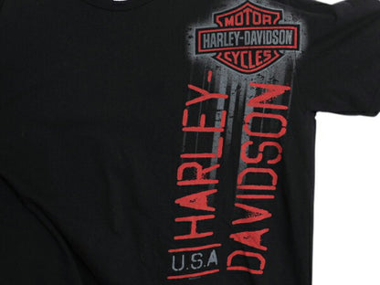 USA製 ハーレー ダビットソン 両面 プリント Tシャツ メンズ XXL / 古着 オフィシャル グラフィック バイク イラスト 大きいサイズ 2XL 黒