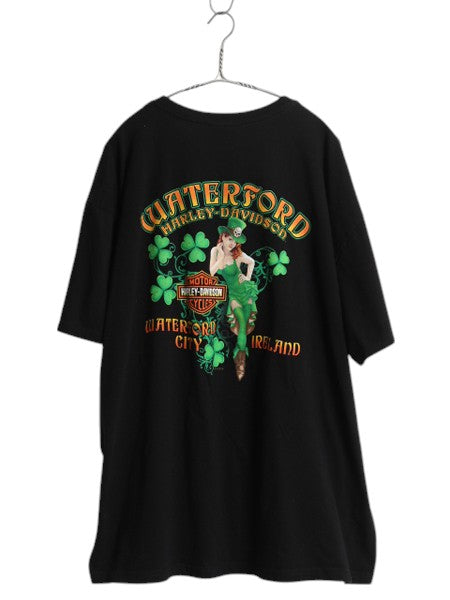 USA製 ハーレー ダビットソン 両面 プリント Tシャツ メンズ XXL / 古着 オフィシャル グラフィック バイク イラスト 大きいサイズ 2XL 黒