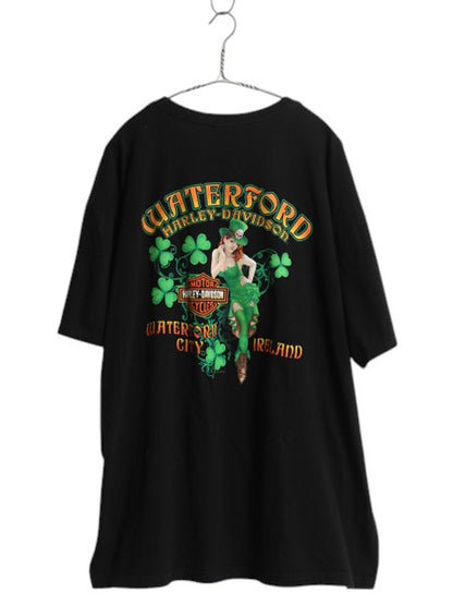 USA製 ハーレー ダビットソン 両面 プリント Tシャツ メンズ XXL / 古着 オフィシャル グラフィック バイク イラスト 大きいサイズ 2XL 黒